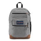 Jansport Cool Student Backpack, Grey Letterman Poly-Ergonomic S-curve shoulder straps, web haul handle, zip closure