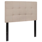 Flash Furniture Bedford Tufted Upholstered Twin Size Headboard - Beige Fabric-Panel Headboard