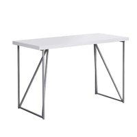 Monarch Specialties 7376 48" Computer Desk - White/Silver Metal-Multi-functional desk to use for a laptop, writing, homework