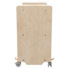 Flash Furniture Bright Beginnings Commercial Grade Space Saving 3 Shelf Wooden Mobile Classroom Storage Cart w/ Casters- Natural-Reachable Height Ideal for Toddler through Early Elementary