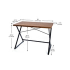Can-Bramar 21 Stories Working Desk, Matte Black Frame w/Walnut Melamine Top, 30.63'' H x 45'' W x 24.25'' D (HP20990-MBSW)-The piece features easy-care melamine laminate surfaces and well-made durable powder-coated metal frame construction
