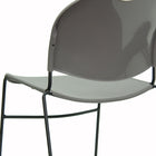 Flash Furniture HERCULES Series Grey Ultra-Compact Stack Chair with Black Powder Coated Frame-Carrying Handle to better transport