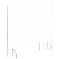 Safco Freestanding Sneeze Guard - Acrylic - Clear-Sneeze Guard