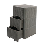 Modern Homes-Rattan Style 3 Drawer Unit - Brown-Decorative rattan design to accent any home decor