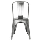 Nicer Furniture Stackable Industrial Tolix A Style Side Chair - Metal - Gunmetal-Non-marking foot glides