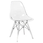 Nicer Furniture - chaise d'appoint transparente style Eiffel - paquet de 4-Siège moulé en plastique robuste de haute qualité