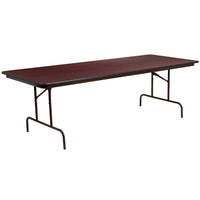 Flash Furniture – Table pliante rectangulaire avec surface en stratifié 36 x 96, acajou avec tréteaux noirs (YT3696MELWAL)-Table pliante en stratifié