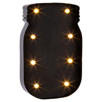 Truu Design Bistro Mason Jar Chalkboard Marquee LED Light, 12 inches, Black-Measures 8" x 12" x 2" (L x H x W) in dimensions