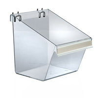 Azar Displays Large Display Bucket For Slatwall/Pegboard, 4 Pack (556128)-Use this large display bucket on slatwall and pegboard or as a counter display