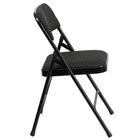 Flash Furniture HERCULES Series Curved Triple Braced & Double-Hinged Black Patterned Fabric Metal Folding Chair-1'' Thick Foam Padded Seat