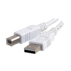 C2G – Câble USB 2.0 A/B, 2 m/6,5 pi blanc-Raccordez votre appareil USB à un port de votre concentrateur USB, PC ou Mac(R)