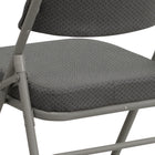 Flash Furniture HERCULES Premium Curved Triple Braced & Double Hinged Fabric Metal Folding Chair - Grey-Curved Triple Braced Frame