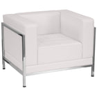 Flash Furniture HERCULES Imagination Series Contemporary Melrose Leather Chair with Encasing Frame - White-Modular Chair