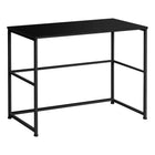 Monarch Specialties 7776 40" Computer Desk - Black/Black Metal-Spacious desktop in a chic black laminated finish