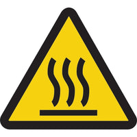 Accuform Signs Hot Surface Iso Warning Safety Labels, 4" x 4", Vinyl, Pictogram-Display Type Adhesive