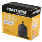 CoastWide Professional Contractor Trash Bags - Super Heavy Duty - Black - 3 Mil - 32 Pack-Easy - to - tie top