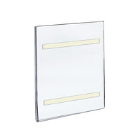 Azar Displays 10" x 8" Vertical Wall Mount Acrylic Sign Holder with Adhesive Tape, Clear, 10 Pack (122025)-Used to displays information on walls and doors, maximizing advertising opportunity