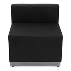 Flash Furniture HERCULES Alon Series LeatherSoft Reception Configuration, 6 Pieces,  Black-Add on pieces as your business grows