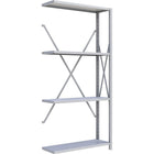 Metalware RK206 Boltless Shelving Unit, 4-Shelves, 36" x 18" x 76", Light Grey-Add-On shelving unit (poles not included)