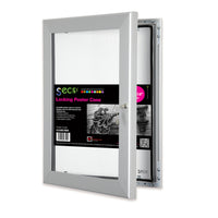 Seco Lockable Indoor/Outdoor Poster Frame Case - 18" x 24" - Silver-Poster Frame