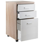 Winsome 18316 Kenner Mobile File Cabinet, 3 Drawers, Reclaimed Wood/White Finish-Holds letter sized files