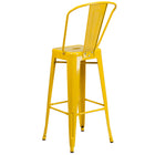 Flash Furniture Tabouret de bar de qualité commerciale, de 30 po avec dossier en métal jaune pour l'intérieur et l'extérieur-Le trou de vidange du siège facilite le séchage