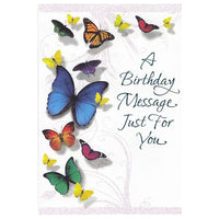 Rosedale 5-1/2" x 8" A Birthday Message Just For You Greeting Cards And Envelopes, 12 Pack (15723)-Printed on premium uncoated card stock