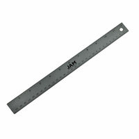 JAM Paper Stainless Steel Ruler with Non-Skid Backing - 12" - Grey - 12 Pack-Color: Grey Stainless Steel
