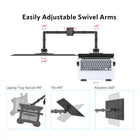 ShoppingAll Adjustable Dual Monitor & Laptop Mount Stand for Laptop up to 15.6" Monitors up to 32"-This fully adjustable desk mount can be fixed by C-clamp or grommet installation on any working surface