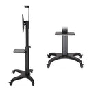 North Bayou - Support mobile de téléviseur avec tablette ajustable, pour téléviseursde 32 à 65 po - AVF1500B - Noir-Hauteur réglable de 47,2 po à 59 po