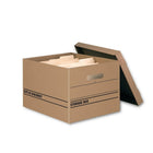 Staples 100% Recycled Storage Box, 8 Pack-Light duty stacking strength with double bottom, double end, single-side construction for storage, with or without shelving