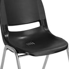 Flash Furniture HERCULES Series Black Ergonomic Shell Stack Chair with Chrome Frame & 16" Seat Height-Chrome Frame Finish