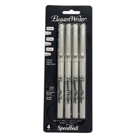 Speedball Elegant Writer Calligraphy Pen Set, Black, Assorted Nibs, 4 Pack-Set includes 4 black calligraphy markers 2 fine (2.0) and 1 each medium (2.5) and broad (3.0)