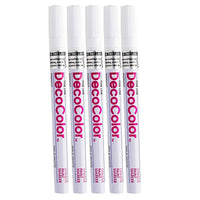 JAM Paper Marvy Uchida Fine-Point Opaque Paint Marker - White - 5 Pack (7665913g)-Opaque paint marker that is prominent and appropriate for writing and highlighting