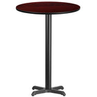 Flash Furniture – Table bistro ronde en stratifié acajou de 30 po avec base de 22 x 22 po (XURD30MAT2222B)-Table d'hospitalité à hauteur de bar