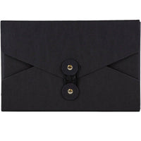 JAM Paper Kraft Chipboard Portfolio, Button and String Tie Closure, 5.5 x 8.5 x 1, Black, 2 Sets of 5 (3036blackg)-Black