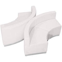Flash Furniture – Mobilier de réception HERCULES Alon en cuir blanc, 4 modules (ZB803840SWH)-Cuir reconstitué blanc