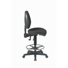 Work Smart - Fauteuil de dessinateur deluxe ergonomique avec repose-pieds circulaire ajustable de 18,5 po de diamètre-Réglage pneumatique à une touche de la hauteur du siège