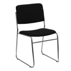 Flash Furniture HERCULES Series Black Fabric High Density Stacking Chair with Chrome Sled Base-Contemporary Style