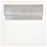 JAM Paper Enveloppes A8 à lâ€™intérieur en papier métallisé, blanc/argenté, 250/paquet-Enveloppe blanche à l’intérieur en papier métallisé argenté
