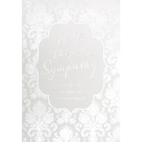 Rosedale 5-1/2" x 8" Formal With Deepest Sympathy Greeting Cards And Envelopes, 12 Pack (17501)-Printed on premium uncoated card stock