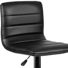 Flash Furniture Contemporary Black Vinyl Adjustable Height Barstool with Horizontal Stitch Back & Chrome Base - 2 Pack-Horizontal Line Design Upholstery
