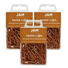 JAM Paper Coloured Standard Paper Clips, Small, Gold Paperclips, 3 Packs of 100, 300 Total (21832057b)-Rose Gold Metal