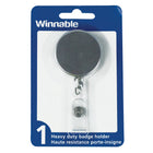 Winnable Retractable Reel Clip Name Badge Holder-Chrome plated stainless steel metal case