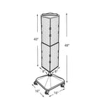 Azar Displays 40" x 8" x 8" 4-Sided Interlocking Pegboard Display Tower with Square Base, Black (703388-BLK)-Dimensions: 40"H x 8"W x 8"D