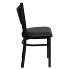 Flash Furniture HERCULES Series Black Coffee Back Metal Restaurant Chair - Black Vinyl Seat - 2 Pack-Black Vinyl Upholstered Seat