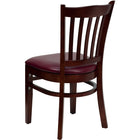 Flash Furniture Lacey Solid Back Mahogany Wood Restaurant Chair - Black Vinyl Seat - 2 Pack-2.5" Thick Foam Padded Seat