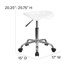 Flash Furniture Vibrant Tractor Seat & Chrome Stool - White-Heavy Duty Chrome Base