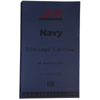 JAM Paper Matte Legal Cardstock, 8.5 x 14, 80lb Navy Blue, 50/Pack (64429515)-Colour: Navy Blue