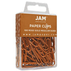 JAM Paper Coloured Standard Paper Clips, Small, Rose Gold, 100 Pack (21832057)-Quantity: 100 Paperclips per Box